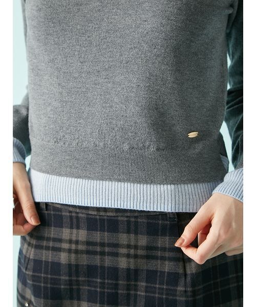 シャツレイヤードニットトップス（ニット/セーター）｜LILY BROWN