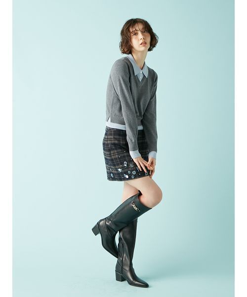 リリーブラウン　レイヤードニットトップス カットレイヤードニットトップス Lily Brown リリーブラウン