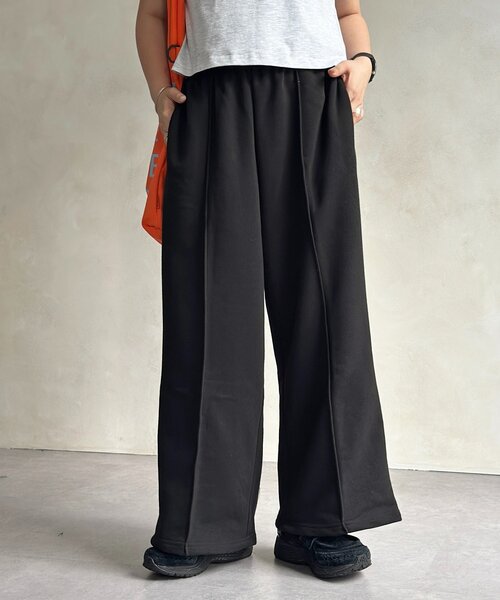 U.S. POLO ASSN.（ユーエスポロアッスン）の「【U.S. POLO ASSN. 】ワイドスウェットパンツ（その他パンツ・レディース・ブラック/グレー・MEDIUM/SMALL）」の3枚目の写真