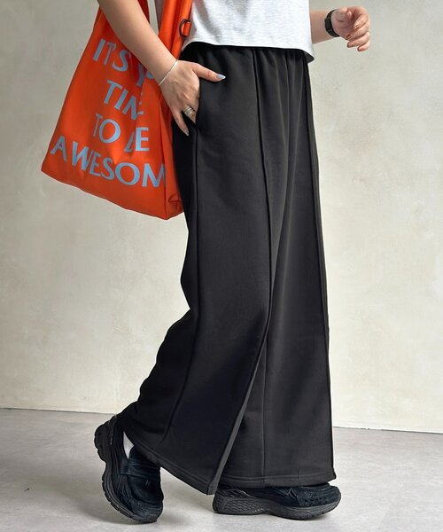 U.S. POLO ASSN.（ユーエスポロアッスン）の「【U.S. POLO ASSN. 】ワイドスウェットパンツ（その他パンツ・レディース・ブラック/グレー・MEDIUM/SMALL）」の6枚目の写真