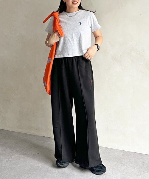 U.S. POLO ASSN.（ユーエスポロアッスン）の「【U.S. POLO ASSN. 】ワイドスウェットパンツ（その他パンツ・レディース・ブラック/グレー・MEDIUM/SMALL）」の7枚目の写真