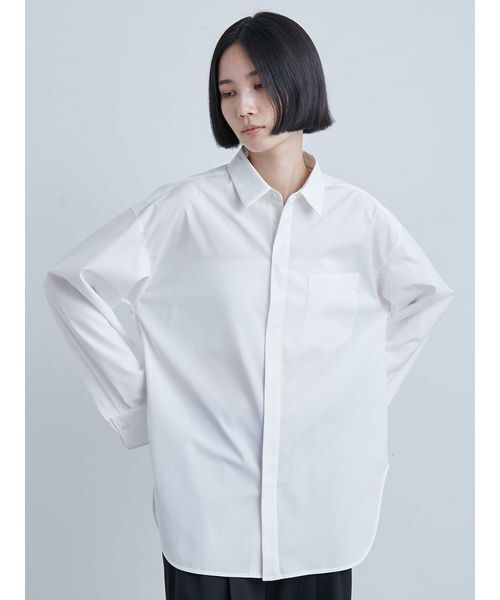 シアーギャザーワイドシャツ MIESROHE ミースロエ シャツ・ブラウス MIESROHE（ミースロエ）の「シアーギャザーワイドシャツ（シャツ