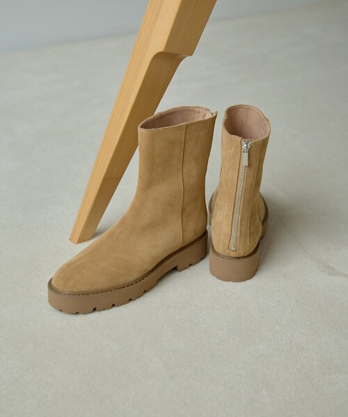 Whim Gazette（ウィムガゼット）の「【Hoaw.】バックZIPショートブーツ（ブーツ・レディース・ベージュ/ブラック・36/39/38/37）」の4枚目の写真