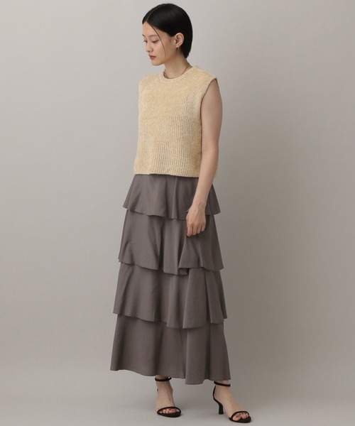 A part by（アパートバイ）の「フェザーノースリーブニット（ニット/セーター・レディース・ライトグレー/ブラウン/アイボリー・FREE）」の4枚目の写真