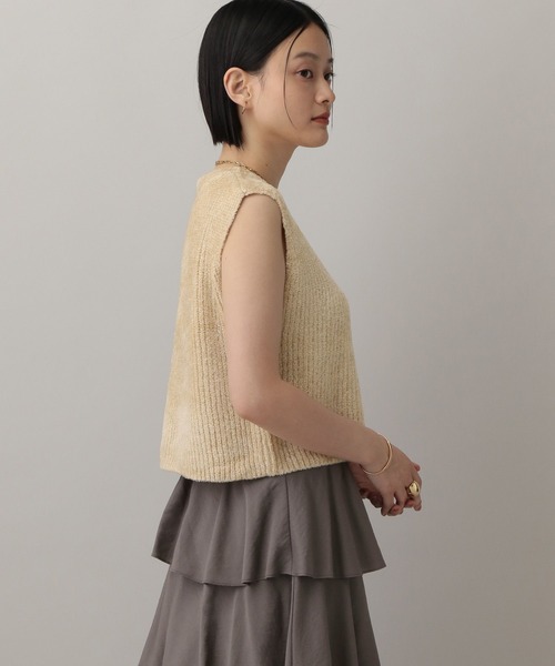 A part by（アパートバイ）の「フェザーノースリーブニット（ニット/セーター・レディース・ライトグレー/ブラウン/アイボリー・FREE）」の7枚目の写真