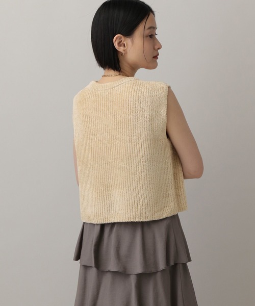 A part by（アパートバイ）の「フェザーノースリーブニット（ニット/セーター・レディース・ライトグレー/ブラウン/アイボリー・FREE）」の8枚目の写真