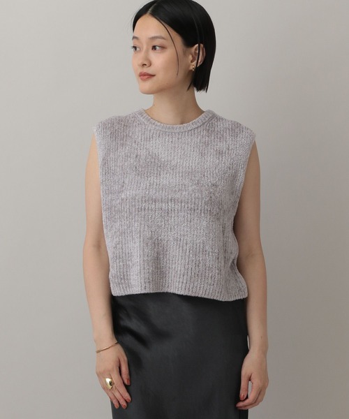 A part by（アパートバイ）の「フェザーノースリーブニット（ニット/セーター・レディース・ライトグレー/ブラウン/アイボリー・FREE）」の13枚目の写真