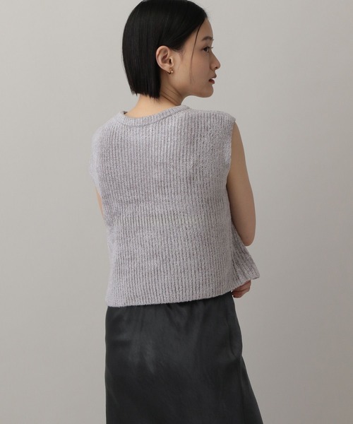 A part by（アパートバイ）の「フェザーノースリーブニット（ニット/セーター・レディース・ライトグレー/ブラウン/アイボリー・FREE）」の14枚目の写真