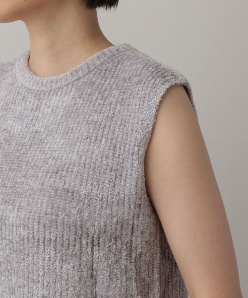 A part by（アパートバイ）の「フェザーノースリーブニット（ニット/セーター・レディース・ライトグレー/ブラウン/アイボリー・FREE）」の9枚目の写真