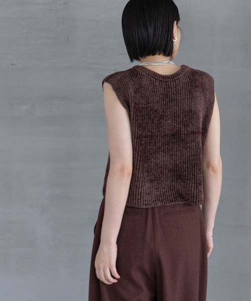 sheller ノースリーブニット asymmetry knit tops – shéller / シェリエ