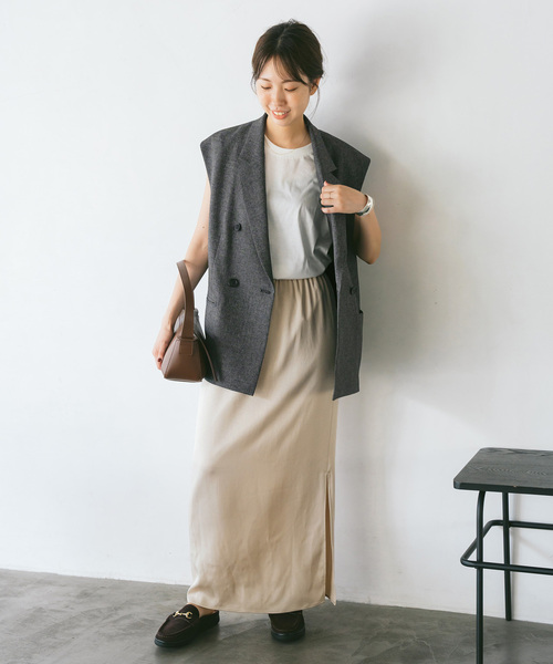 Spick & Span(スピックアンドスパン)の「メランジダブルブレストジレ(ベスト・レディース・ブラック/ブラウン/ベージュ・36/38)」の4枚目の写真