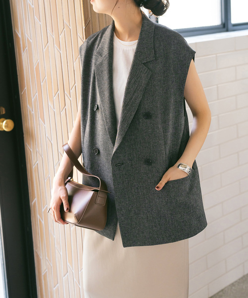 メランジダブルブレストジレ（ベスト）｜Spick & Span（スピックアンド