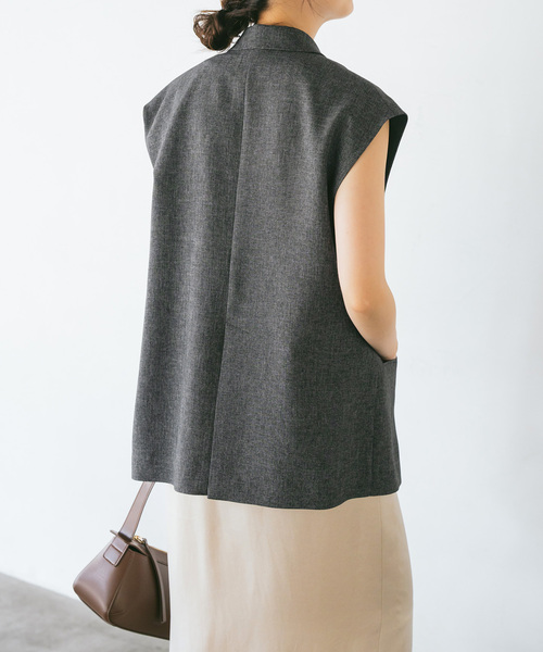 Spick & Span(スピックアンドスパン)の「メランジダブルブレストジレ(ベスト・レディース・ブラック/ブラウン/ベージュ・36/38)」の9枚目の写真