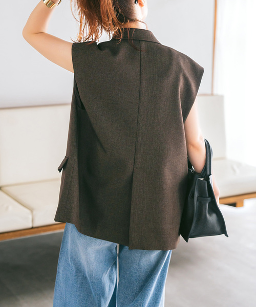 メランジダブルブレストジレ（ベスト）｜Spick & Span（スピックアンド