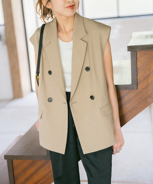 Spick & Span(スピックアンドスパン)の「メランジダブルブレストジレ(ベスト・レディース・ブラック/ブラウン/ベージュ・36/38)」の19枚目の写真