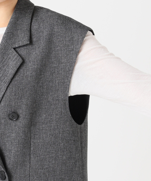 GANNI ダブルブレスト メランジュ ベスト Spick & Span｜メランジダブルブレストジレ | Rakuten Fashion