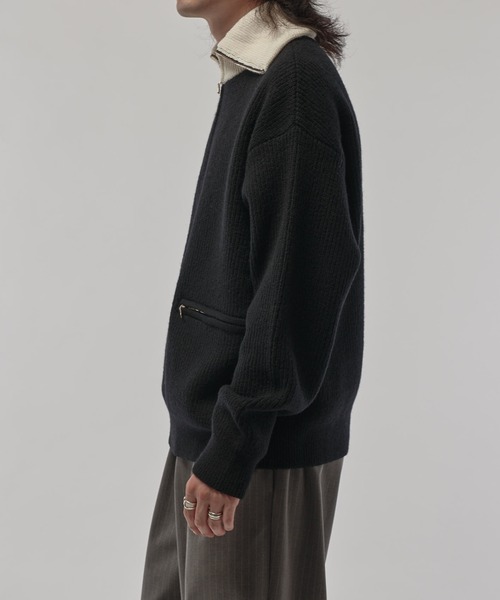 CULLNI(クルニ)の「【CULLNI/クルニ】ハーフZIPニット(ニット/セーター・メンズ・ブルー/ブラック/グレー系その他・1/2)」の13枚目の写真