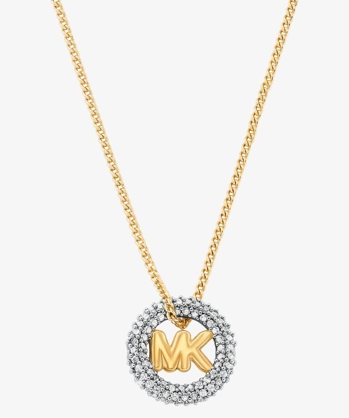 MICHAEL KORS(マイケルコース)の「パヴェ & ロゴチャーム ツートーン ネックレス(ネックレス・レディース・その他・FREE)」の1枚目の写真