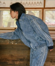 ATELANE（アテレーン）の「ATELANE / デニムラインジャケット/ラインツイストパンツ/セットアップ（セットアップ）」