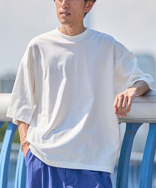 CRAFT STANDARD BOUTIQUE(クラフトスタンダードブティック)の「ヘビーウェイトハーフスリーブTEE(Tシャツ/カットソー・メンズ・アイボリー/レッド系その他5/ブラウン/ブラック/ネイビー/マスタード/オフホワイト・L/M/XL)」の2枚目の写真