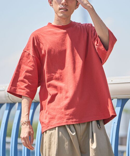 CRAFT STANDARD BOUTIQUE(クラフトスタンダードブティック)の「ヘビーウェイトハーフスリーブTEE(Tシャツ/カットソー・メンズ・アイボリー/レッド系その他5/ブラウン/ブラック/ネイビー/マスタード/オフホワイト・L/M/XL)」の8枚目の写真