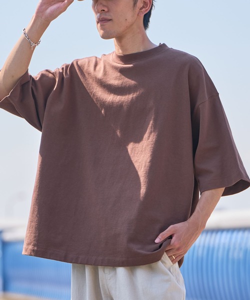 CRAFT STANDARD BOUTIQUE(クラフトスタンダードブティック)の「ヘビーウェイトハーフスリーブTEE(Tシャツ/カットソー・メンズ・アイボリー/レッド系その他5/ブラウン/ブラック/ネイビー/マスタード/オフホワイト・L/M/XL)」の5枚目の写真