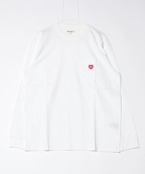 Carhartt(カーハート)の「【Carhartt WIP】L/S POCKET HEART T-SHIRT(Tシャツ/カットソー・メンズ・ホワイト×レッド/ブラック×レッド/ブラック/ホワイト・MEDIUM/X-LARGE/LARGE)」の11枚目の写真