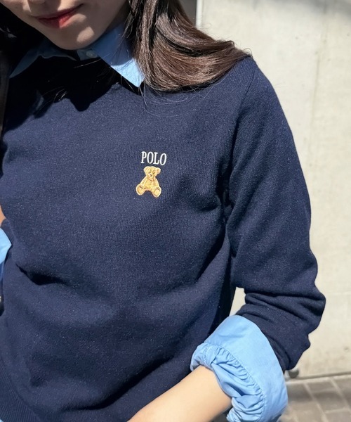 POLO BCS（ポロ ビーシーエス）の「【POLO BCS】ZOZO限定商品 ワンポイントベア　コンパクトクルーニットプルオーバー（ニット/セーター・レディース・ホワイト/ブラック/ネイビー/キャメル・M/L）」の3枚目の写真