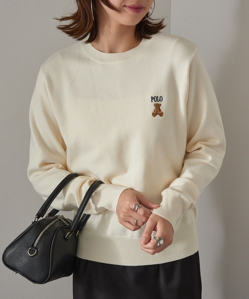 POLO BCS（ポロ ビーシーエス）の「【POLO BCS】ZOZO限定商品 ワンポイントベア　コンパクトクルーニットプルオーバー（ニット/セーター・レディース・ホワイト/ブラック/ネイビー/キャメル・M/L）」の5枚目の写真