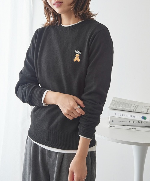 POLO BCS（ポロ ビーシーエス）の「【POLO BCS】ZOZO限定商品 ワンポイントベア　コンパクトクルーニットプルオーバー（ニット/セーター・レディース・ホワイト/ブラック/ネイビー/キャメル・M/L）」の15枚目の写真