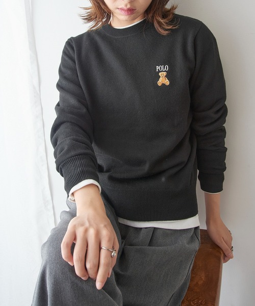 POLO BCS（ポロ ビーシーエス）の「【POLO BCS】ZOZO限定商品 ワンポイントベア　コンパクトクルーニットプルオーバー（ニット/セーター・レディース・ホワイト/ブラック/ネイビー/キャメル・M/L）」の14枚目の写真
