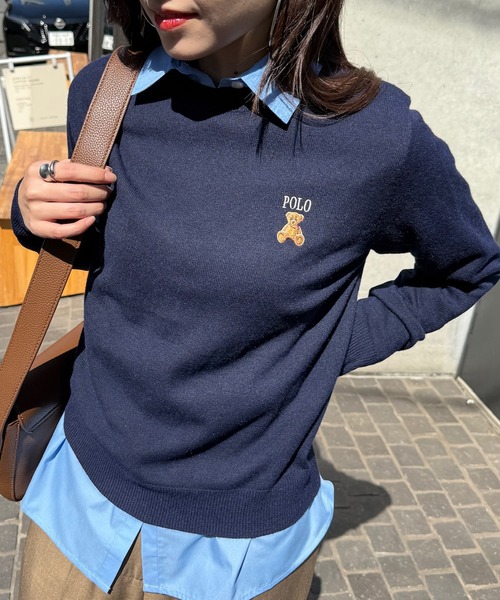 POLO BCS（ポロ ビーシーエス）の「【POLO BCS】ZOZO限定商品 ワンポイントベア　コンパクトクルーニットプルオーバー（ニット/セーター・レディース・ホワイト/ブラック/ネイビー/キャメル・M/L）」の10枚目の写真