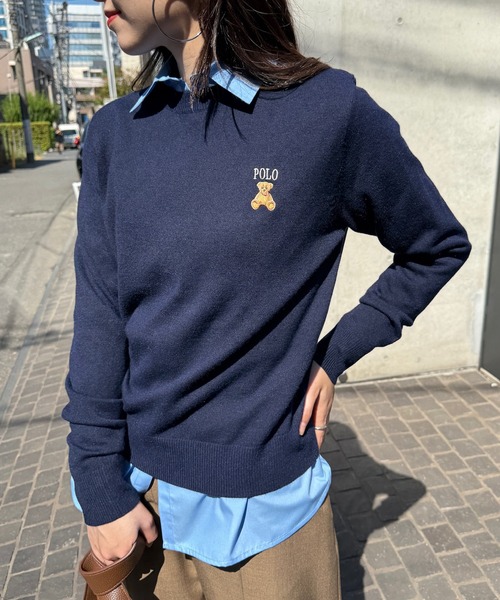 POLO BCS（ポロ ビーシーエス）の「【POLO BCS】ZOZO限定商品 ワンポイントベア　コンパクトクルーニットプルオーバー（ニット/セーター・レディース・ホワイト/ブラック/ネイビー/キャメル・M/L）」の8枚目の写真