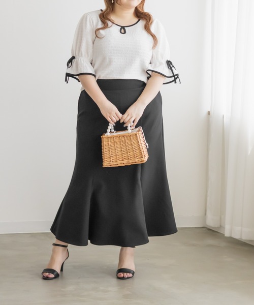 CLETTE(クレット)の「CLETTEオリジナル配色デザインキャンディスリーブプルオーバー(Tシャツ/カットソー・レディース・グリーン/オフホワイト/ブラック・4L/3L/LL)」の5枚目の写真