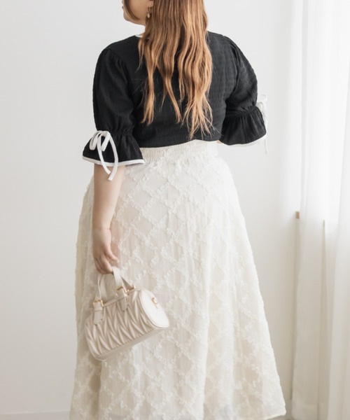 CLETTE(クレット)の「CLETTEオリジナル配色デザインキャンディスリーブプルオーバー(Tシャツ/カットソー・レディース・グリーン/オフホワイト/ブラック・4L/3L/LL)」の11枚目の写真
