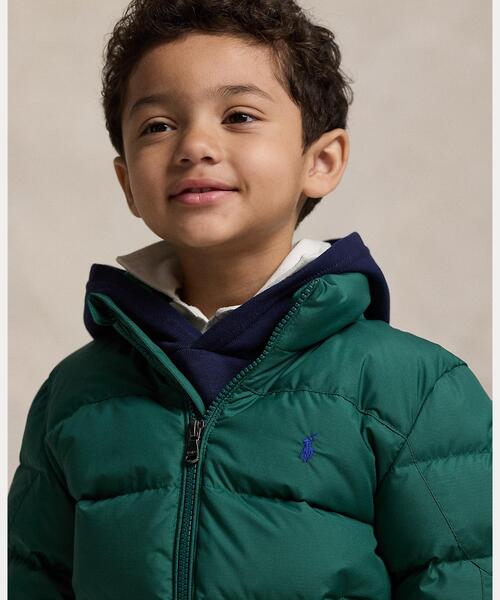 POLO RALPH LAUREN CHILDRENSWEAR(ポロ ラルフ ローレン チルドレンズウェア)の「リップストップ ダウン フーデッド ジャケット(ダウンジャケット/コート・キッズ・グリーン・7/6/4/3)」の9枚目の写真