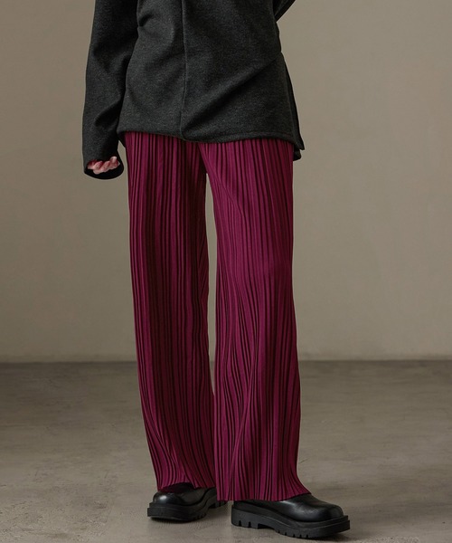 Fashion Letter(ファッションレター)の「カットプリーツイージーパンツ(その他パンツ・レディース・チャコール/ブラウン/キャメル/ブラック/カーキ/グレイッシュベージュ/バーガンディー・L/M)」の7枚目の写真