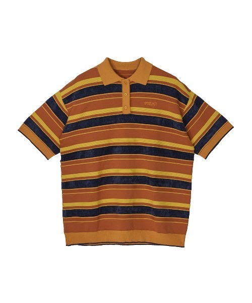 MULTI BORDER LOGO KNIT POLO TOP（Tシャツ/カットソー）｜Ameri