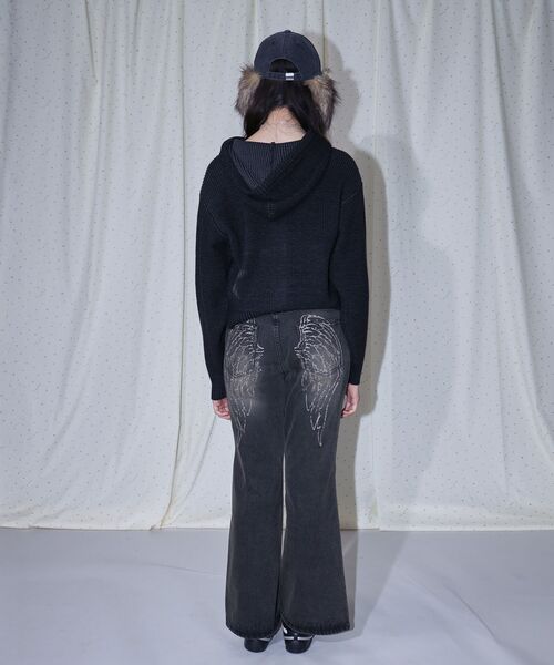 SEQUENZ（シークエンズ）の「【sqnz（エスキュンズ）】sqnz knit zip p/k / ニット ジップパーカー ダブルジップ フーディ（パーカー・メンズ・ブラック/ピンク・FREE）」の6枚目の写真