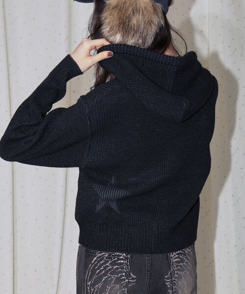 SEQUENZ（シークエンズ）の「【sqnz（エスキュンズ）】sqnz knit zip p/k / ニット ジップパーカー ダブルジップ フーディ（パーカー・メンズ・ブラック/ピンク・FREE）」の8枚目の写真