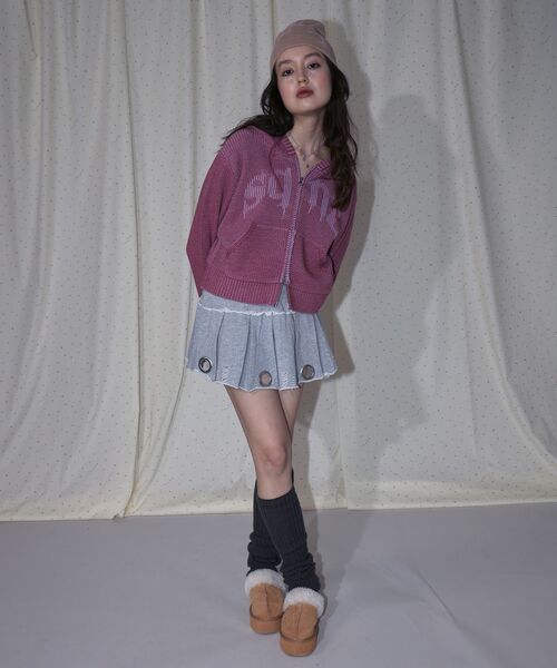 SEQUENZ（シークエンズ）の「【sqnz（エスキュンズ）】sqnz knit zip p/k / ニット ジップパーカー ダブルジップ フーディ（パーカー・メンズ・ブラック/ピンク・FREE）」の14枚目の写真