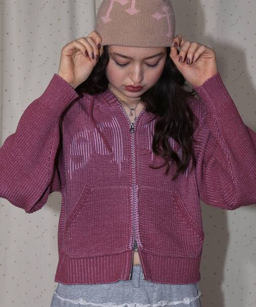 SEQUENZ（シークエンズ）の「【sqnz（エスキュンズ）】sqnz knit zip p/k / ニット ジップパーカー ダブルジップ フーディ（パーカー・メンズ・ブラック/ピンク・FREE）」の15枚目の写真