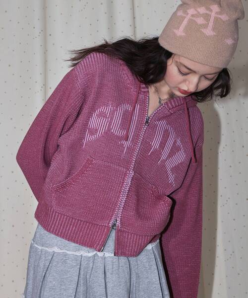SEQUENZ（シークエンズ）の「【sqnz（エスキュンズ）】sqnz knit zip p/k / ニット ジップパーカー ダブルジップ フーディ（パーカー・メンズ・ブラック/ピンク・FREE）」の19枚目の写真