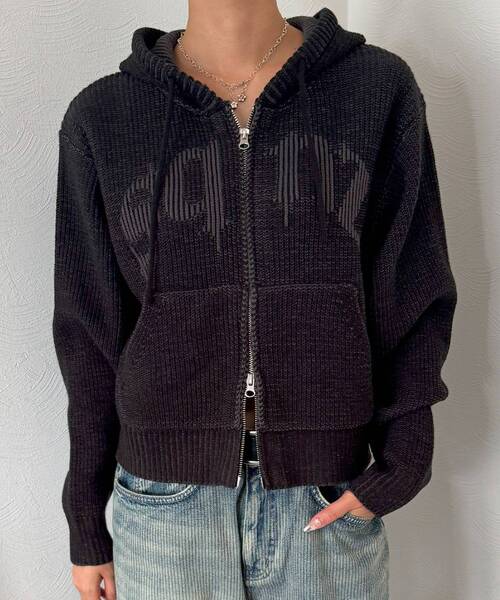 SEQUENZ（シークエンズ）の「【sqnz（エスキュンズ）】sqnz knit zip p/k / ニット ジップパーカー ダブルジップ フーディ（パーカー・メンズ・ブラック/ピンク・FREE）」の22枚目の写真