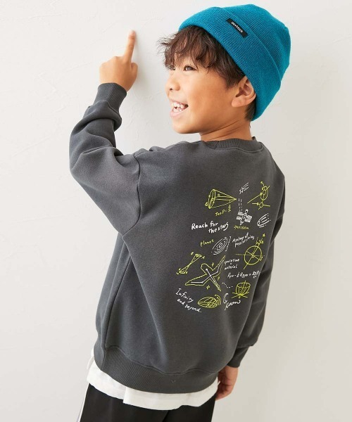 バタフライトレーナー　テセウス セール】デビラボ プリント 裏起毛 BOXシルエット トレーナー