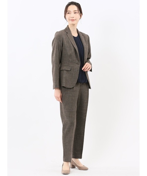 m．f．エディトリアル（m．f．editorial）/【ストレッチ ウォッシャブル】m．f．エディトリアル テーパードパンツ 茶(セットアップ可能) ストレッチ ウォッシャブル】m.f.エディトリアル レディース シャーク