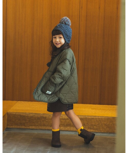 BEAMS mini(ビームスミニ)の「キルト ジップコート 2025FW(90~150cm)(その他アウター・キッズ・ブラック/オリーブ・110/120/130/140/150/90/100)」の1枚目の写真