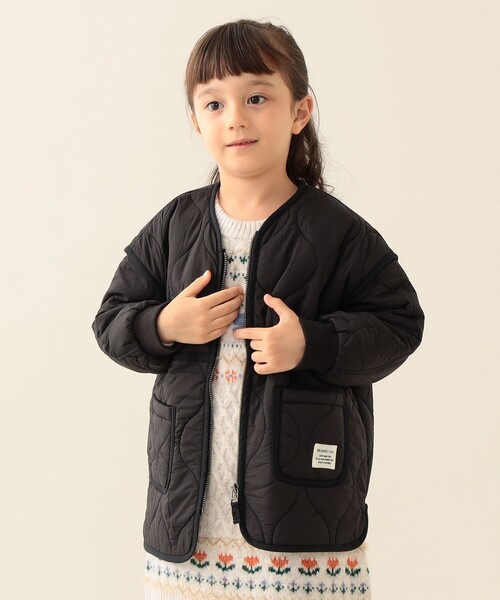 BEAMS mini(ビームスミニ)の「キルト ジップコート 2025FW(90~150cm)(その他アウター・キッズ・ブラック/オリーブ・110/120/130/140/150/90/100)」の3枚目の写真