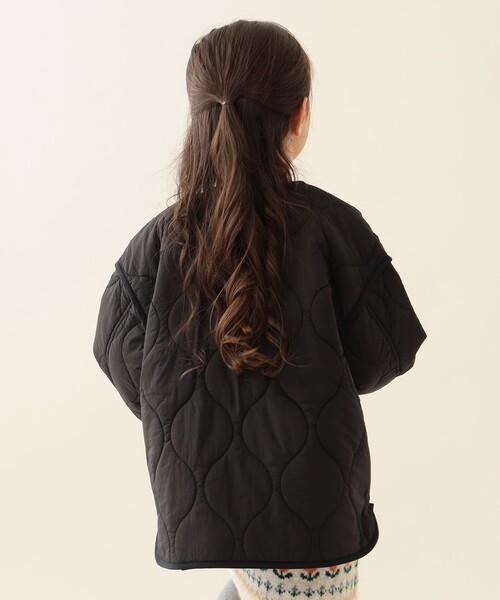 BEAMS mini(ビームスミニ)の「キルト ジップコート 2025FW(90~150cm)(その他アウター・キッズ・ブラック/オリーブ・110/120/130/140/150/90/100)」の5枚目の写真