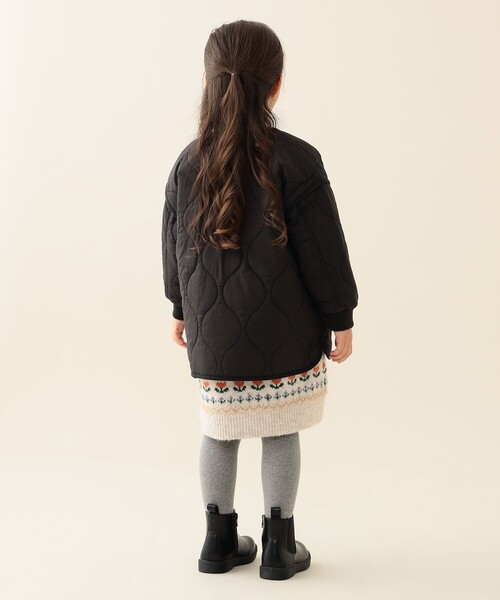 BEAMS mini(ビームスミニ)の「キルト ジップコート 2025FW(90~150cm)(その他アウター・キッズ・ブラック/オリーブ・110/120/130/140/150/90/100)」の7枚目の写真